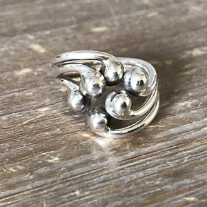 Sterling Silver Ring with Contemporary 3 Strand Design Adjustable Ring Sz7.5 - Picture 1 of 6