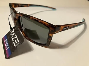 Gafas de sol RAZE Journey Tortuga marco turquesa lentes de humo 26322 - Imagen 1 de 23