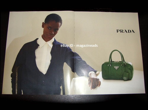PRADA 4 PAGINE STAMPA ANNUNCIO PRIMAVERA 2023 CACCIATORE SCHAFER LETITIA WRIGHT DAVID SIMS