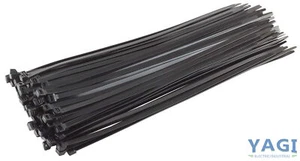 Yagi 0728212 Kabel Reißverschluss Krawatten 18 Zoll 120 Pfund Zug schwarz UV-beständig 100er-Pack - Bild 1 von 1