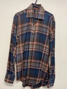CIRCLE OF GENTLEMEN LS PURE COTTON SHIRT IN NAVY MIX CHECK SIZE 15 BNWOT (S295) - Picture 1 of 9
