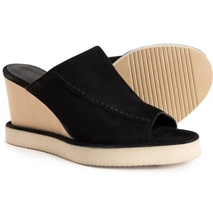 Free People Running In Wedges Sandals Black Suede Women's (Size 7.5) Retail $168 - Picture 1 of 5