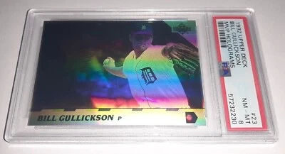 1992 Upper Deck MVP Holograms #23 Bill Gullickson Card Graded PSA 8 Nm Mint Pop1 - Image 1 of 2