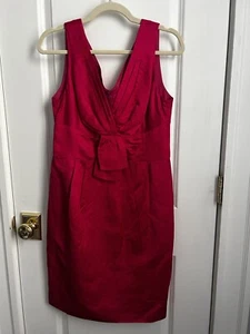 Nanette Lepore pink satin and linen draped bodice dress - Picture 1 of 4
