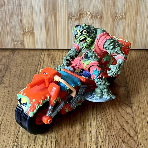 Vintage 90s Toxic Crusaders Avenger Toy Bike + TMNT Figure TV Show Cartoon Troma Cover