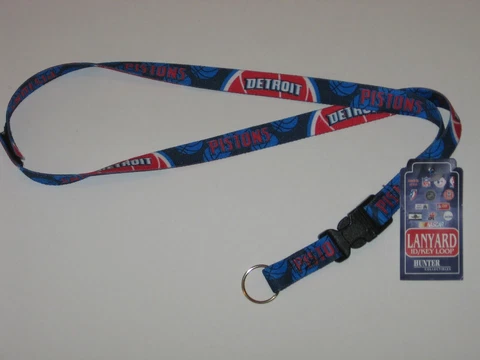 Detroit Pistons Lanyard Keychain w/ 'Hook & Loop' Breakaway Fastener FREE S&H!! Cover