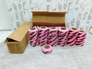 23 NEUE Standard schwarz/pink gestreiftes Flaggenband, #17027, 1 3/16" x 300' NEU - Bild 1 von 1