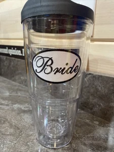 Bicchiere Tervis tazza 24 oz sposa abito da sposa torta amore gioia moglie voti isolato - Foto 1 di 4