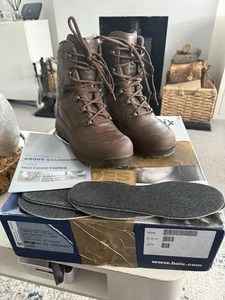 HAIX High Liability Leather Combat Boots Brown Uk Size 6 W , Worn Once - Picture 1 of 9