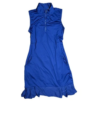 Vestido de golf EP New York para mujer talla pequeña azul con bolsillos y pantalones cortos desmontables Foto 1 de 4