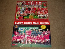 Shoot - 2 x Large MANCHESTER UNITED FC Double Sided 'Winners' Posters - MINT