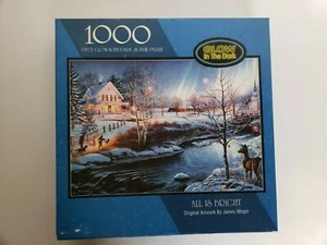 Vintage Bits And Pieces All Is Bright Glow In The Dark Jigsaw Puzzle 1000 2001 - Picture 1 of 2