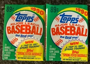 2 paquetes de violonchelo Ken Griffey Jr 1990 Topps en la espalda - Imagen 1 de 2