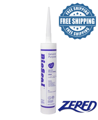 ZERED BioSeal Silicone Caulk Sealant Ge neral Purpose Waterproof/ No Odor - CLEAR
