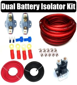 Kit de cableado aislante de batería doble de alta resistencia de 12 V relé automático revestido de cobre - 4 GA - Imagen 1 de 8