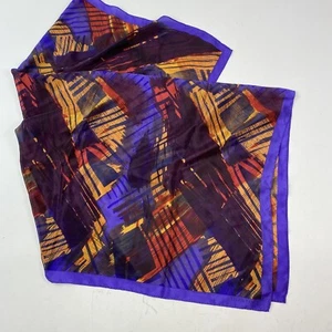 Ellen Tracy 100% Silk Scarf Wrap Abstract Multicolor VERY NICE 35" x 35" - Picture 1 of 7