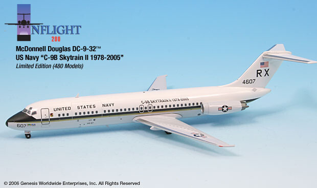 InFlight 200 US Navy C-9B RX 4607 DC-9-32 1:200 Scale Die-Cast