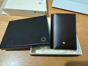 Tarjetero de visita Mont Blanc Meisterstuck de cuero marrón 114537 PVP £230 - Imagen 1 de 4