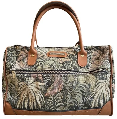 Vintage American Tourister Tapestry Duffel Travel Bag Overnight Zip 16”X9” - Image 1 of 4