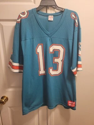 Camiseta deportiva de fútbol americano vintage Rawlings Athletic NFL Miami Dolphins Dan Marino #13 L Foto 1 de 4
