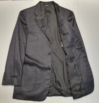 Donna Karan 签名西装外套三扣男式 40R 灰色 100% 现金 — 第 1/4 张图片