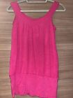Ladies Hot Barbie Pink Top Vest S M Puff Out