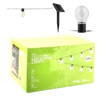 ORA Solar Powered String Lights, 10 LED Clear Ball Waterproof Outdoor Lights, 