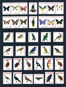 1/3 off $140.25 Scott Value - 2003-09 SURINAME 68v Birds Butterflies MNH NH UMM - Picture 1 of 2