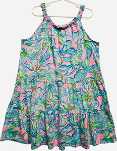 Lilly Pulitzer "Pelican Pink Off the Scales" Mini Loro Sommerkleid, Mädchen XL 12-14 - Bild 1 von 3