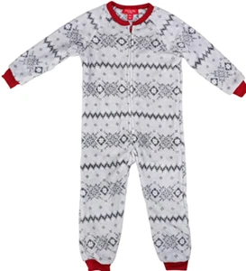 Family Pajamas Matching Winter Fairisle One-Piece Gray (XS: 4-5] - Picture 1 of 1