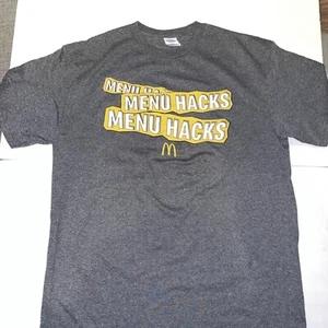 McDonald's Large T-Shirt Menu Hacks Heathered Gray - Picture 1 of 4