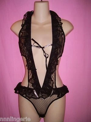 Fantasy Lingerie Elegant Beauty Teddy with Lace and Crotch Snap Closure - Image 1 of 4