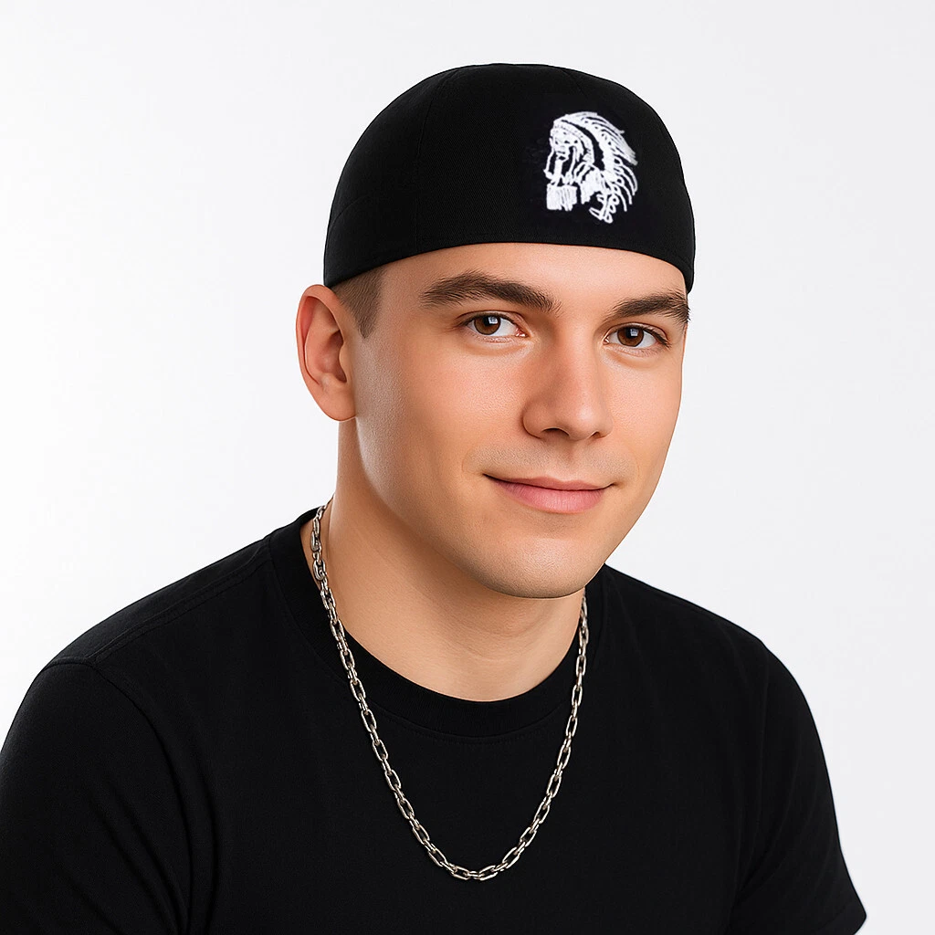 Produktbild von SATINIOR 2 Schwarze Bandanas Totenkopf Kopftuch Piraten Neuheit Bandana Totenkopf Halstuch Halloween Kostüm Zubehör Für Herren Damen Erwachsene