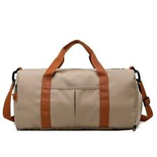 Sport Bag for Gym and Travel Luggage with Elegant Brown Shoulder Strap