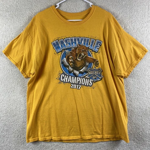 Nashville Predators NHL Hockey Adult Size X-Large Yellow 2017 Champions Shirt Cover