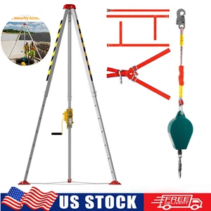 99Ft Confined Space Tripod Kit 2600Lbs 30M Rescue Tripod Fall Arrest 4-7 Ft Legs - Picture 1 of 8
