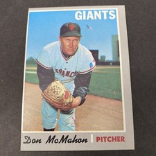 1970 Topps Baseball Don McMahon San Francisco Giants Card # 519