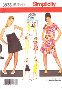 Simplicity 3833 ~ 6-14~ Dresses in 2 Lengths ~ Long - W/WO Sleeves UNCUT/FF - Bild 1 von 5