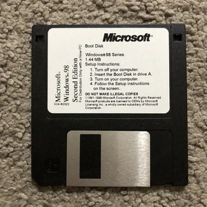 Microsoft Windows 98 Second Edition - Boot Disk (3.5" Floppy) - Picture 1 of 4