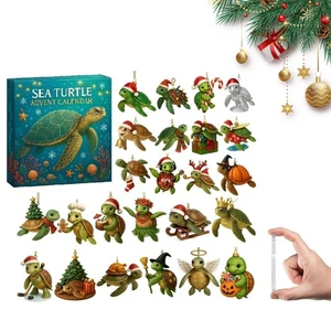 Calendario de Adviento Tortuga 2D | Calendario de cuenta regresiva de Navidad con temática oceánica de 24 días y - Imagen 1 de 15