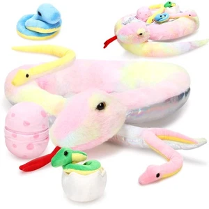 7 Pcs Snake Plush Toy Set 63 Inch Large Mommy Snake Stuffed Animal with Cute ... - Picture 1 of 6
