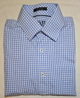 Nueva camisa de vestir XMI platino para hombre azul y blanco a cuadros talla 15 1/2 - 34/35 Foto 1 de 4
