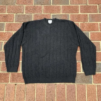 Suéter de Colección J Crew Tejido con Cable Adulto XL Gris 100% Lana de Cordero Hong Kong Años 90’s Foto 1 de 4