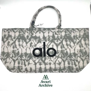 Alo Yoga Beuteltasche grau Batik Canvas Shopper groß Fitnessstudio Reise Tragetasche neu mit Etikett - Bild 1 von 7