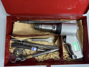 Vintage Superior Heavy Duty Pneumatic Air Gun Tool w/ Metal Case, Extras Untest - Picture 1 of 9
