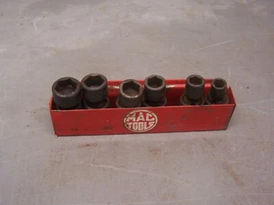 Vintage MAC USA 3/8" drive swivel socket set 11/16 to 3/8 metal tray - Picture 1 of 4