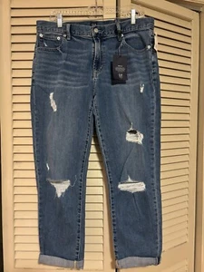 Neu mit Etikett! Gap Denim Indigo Best Girlfriend Stretch Mid Rise Jeans Damen Gr. 30 - Bild 1 von 7