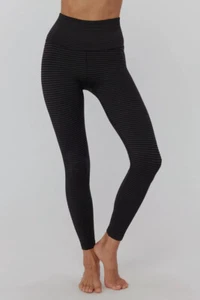 $88 Spiritual Gangster Womens Black Love Sculpt Striped Leggings Pants Size XS/S - Picture 1 of 3