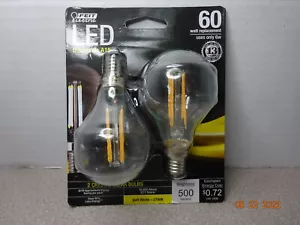 Feit 60W Equiv 2700K A15 Candelabra Dimmable Filament Clear Glass LED Soft White - Picture 1 of 3