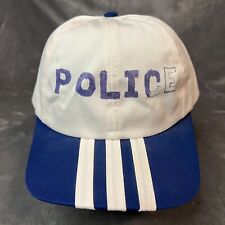 VINTAGE Adidas Police Hat Cap Adult White Three Stripe Halloween Costume Cop 90s